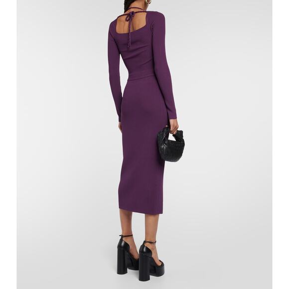 NWT Altuzarra Fotia Cutout Twist-front Halter Rib Dress Deep Amethyst Purple XS - Picture 3 of 9